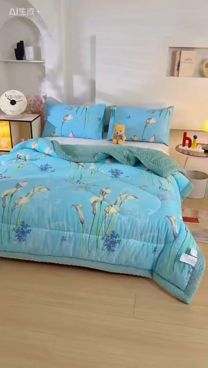 91家纺网 家纺一手货源 找家纺 黛妮雅2025新款全棉豆豆绒春秋被学生单双人被子被芯冬被（提供买家秀）梦百合