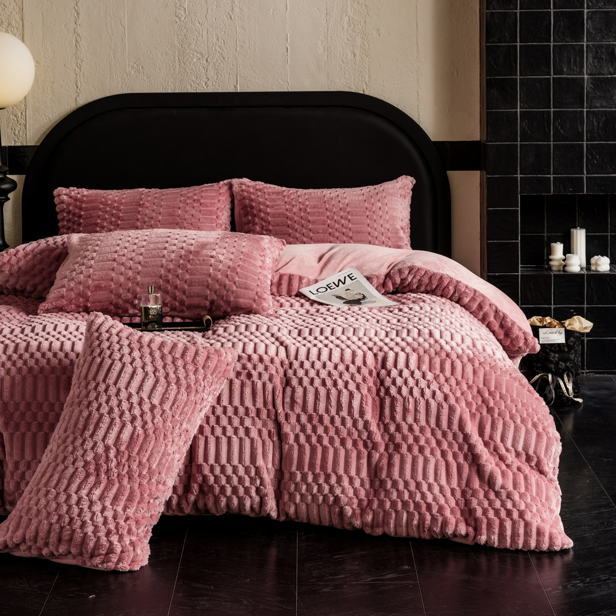 91家纺网 家纺一手货源 找家纺 （总）潮邦创意家居 2025新款冬季提花奶芙绒牛奶绒四件套-暖绒奶芙系列