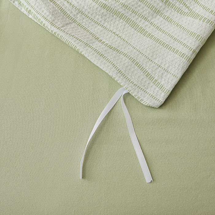 91家纺网 家纺一手货源 找家纺 莱茵家居 2025新款全棉三层纱厚织提花磨毛四件套 漫叙-芜青