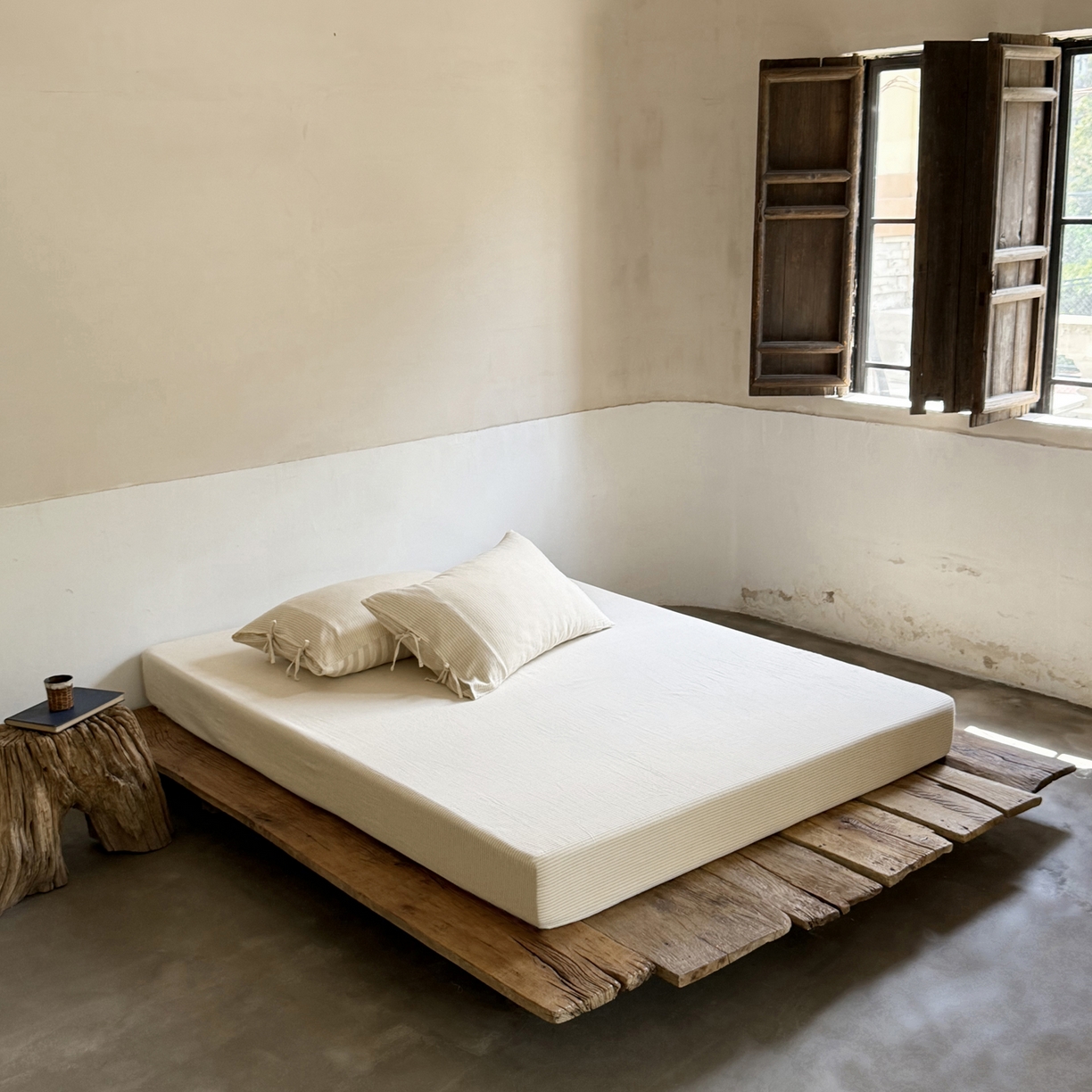 91家纺网 家纺一手货源 找家纺 例外 2025新款A类色织亚麻提花水洗棉单品-亚麻不染系列 亚麻条纹