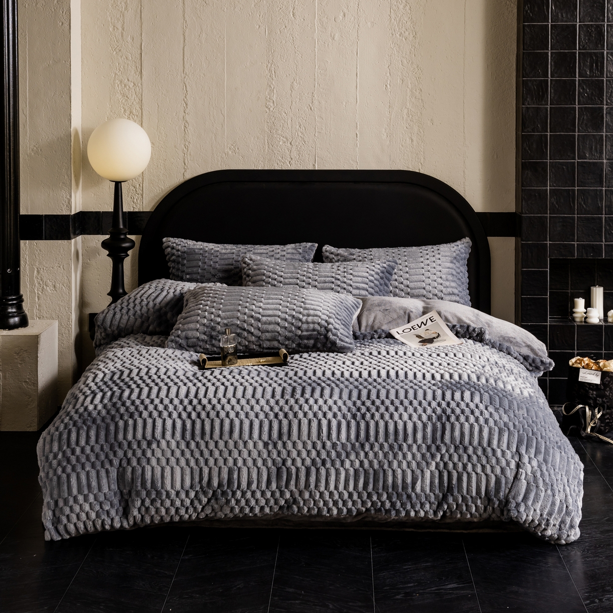 91家纺网 家纺一手货源 找家纺 潮邦创意家居 2025新款冬季提花奶芙绒牛奶绒四件套-暖绒奶芙系列 暖绒奶芙--星紫