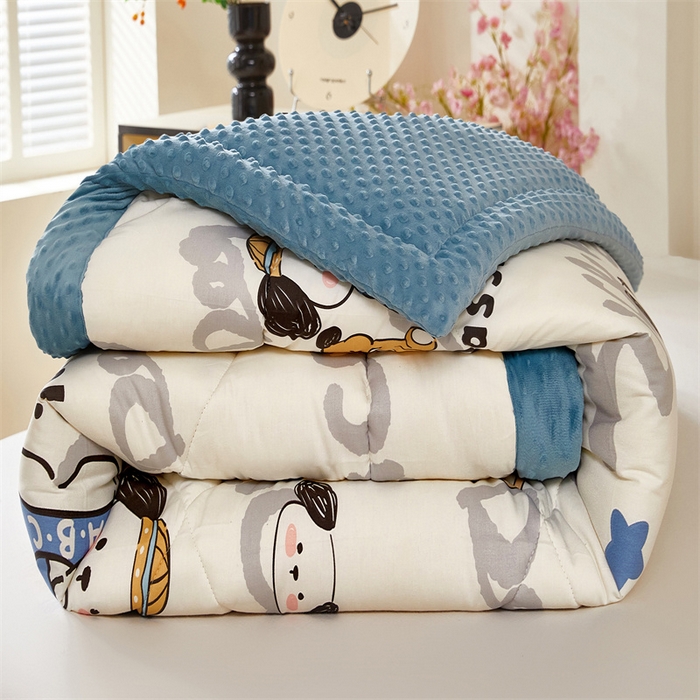 91家纺网 家纺一手货源 找家纺 黛妮雅2025新款全棉豆豆绒春秋被学生单双人被子被芯冬被（提供买家秀）萌嘟嘟