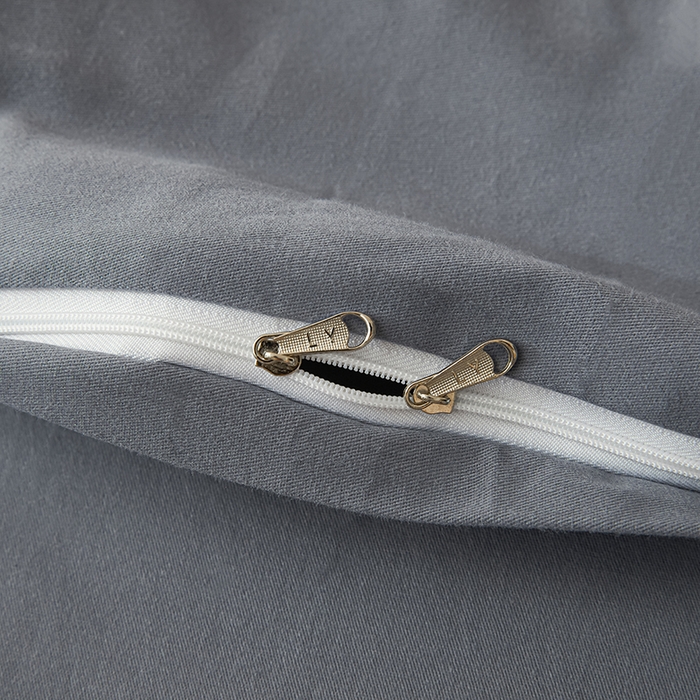 91家纺网 家纺一手货源 找家纺 莱茵家居 2025新款全棉三层纱厚织提花磨毛四件套 娑竹-雾蓝