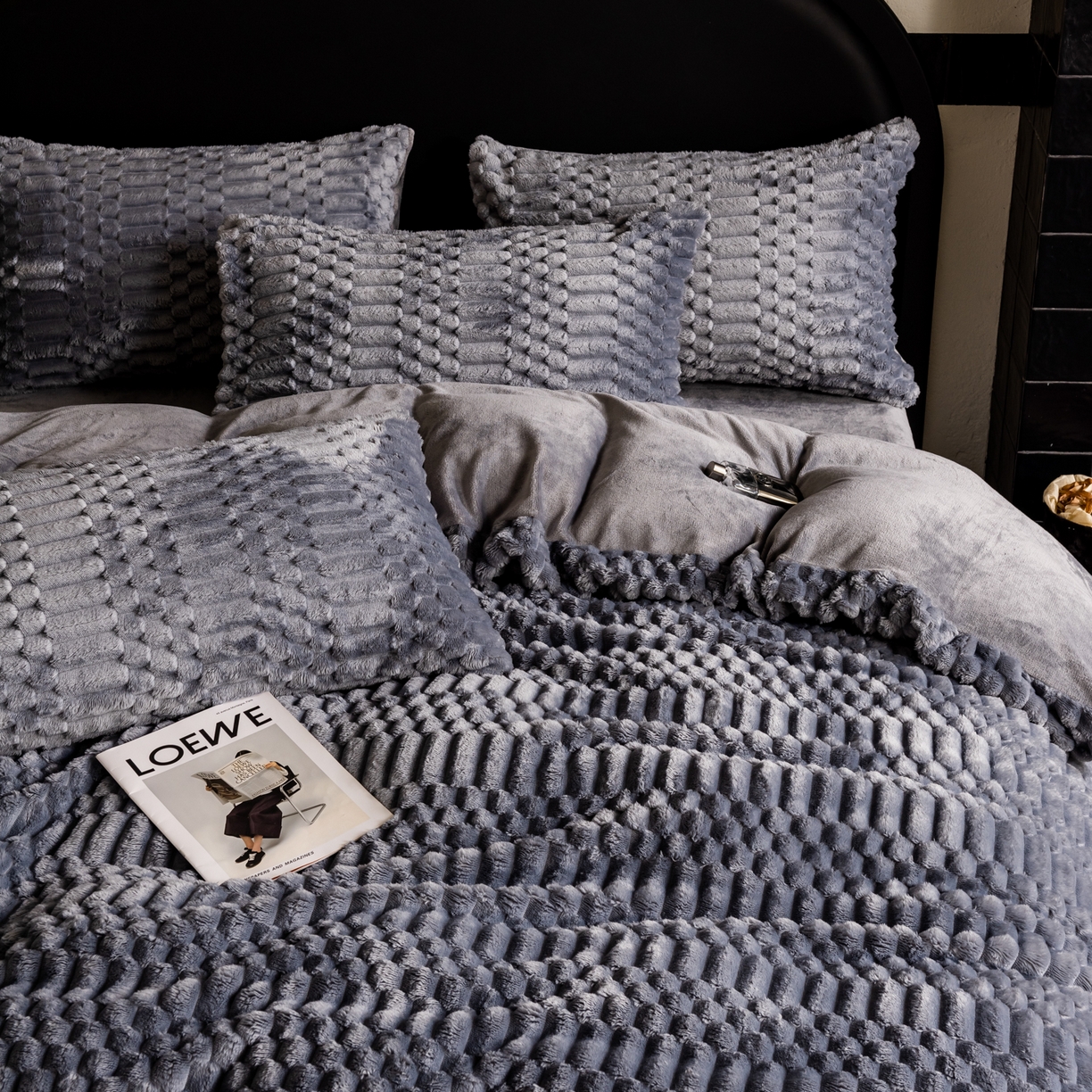 91家纺网 家纺一手货源 找家纺 潮邦创意家居 2025新款冬季提花奶芙绒牛奶绒四件套-暖绒奶芙系列 暖绒奶芙--星紫