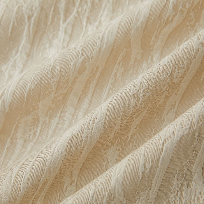 91家纺网 家纺一手货源 找家纺 莱茵家居 2025新款全棉三层纱厚织提花磨毛四件套 悠痕-卡其