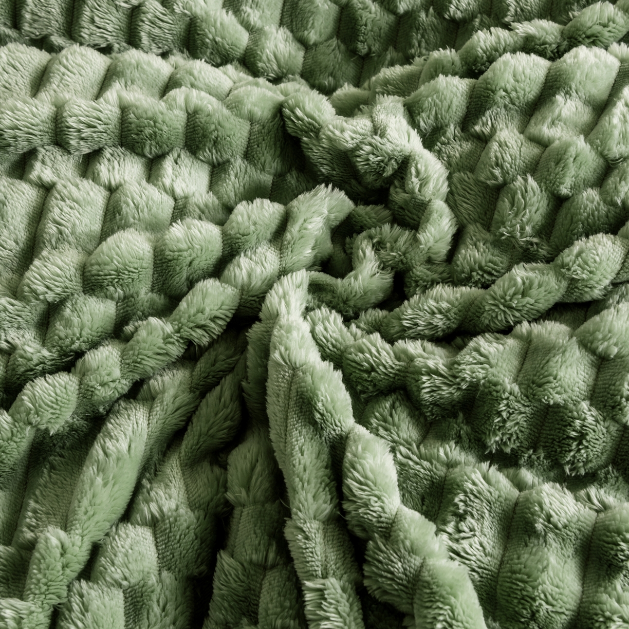 91家纺网 家纺一手货源 找家纺 潮邦创意家居 2025新款冬季提花奶芙绒牛奶绒四件套-暖绒奶芙系列 暖绒奶芙-艾草绿