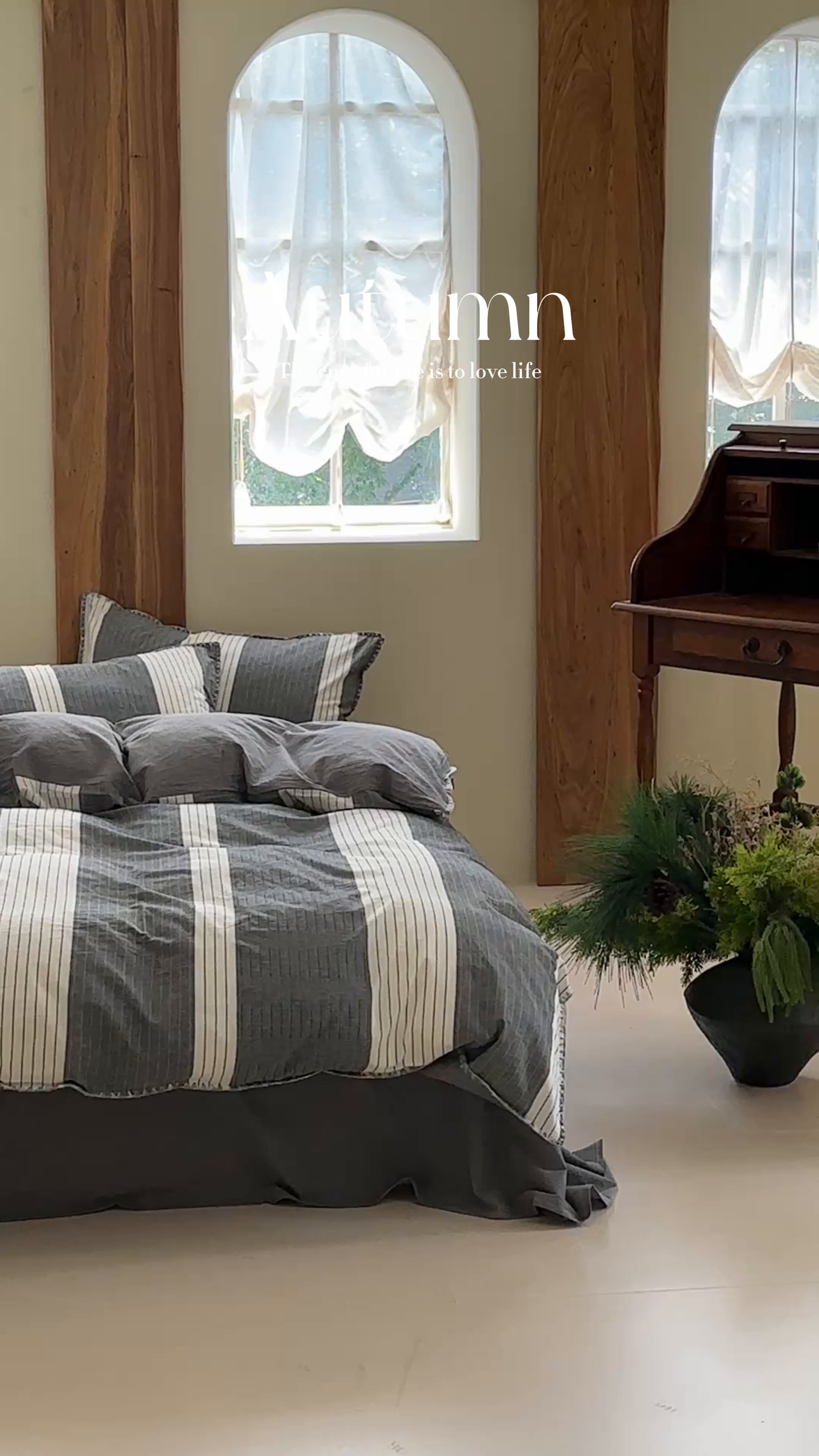 91家纺网 家纺一手货源 找家纺 洋铭区（原狠狠爱） 2025新款慕斯VS早安水洗棉彩边色织提花四件套 慕斯灰