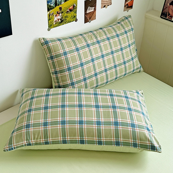 91家纺网 家纺一手货源 找家纺 南通菲度家纺 2025新款ins博主风软糯糯亲肤印花热款纯色格子无印风水洗棉时尚四件套 奥兰多