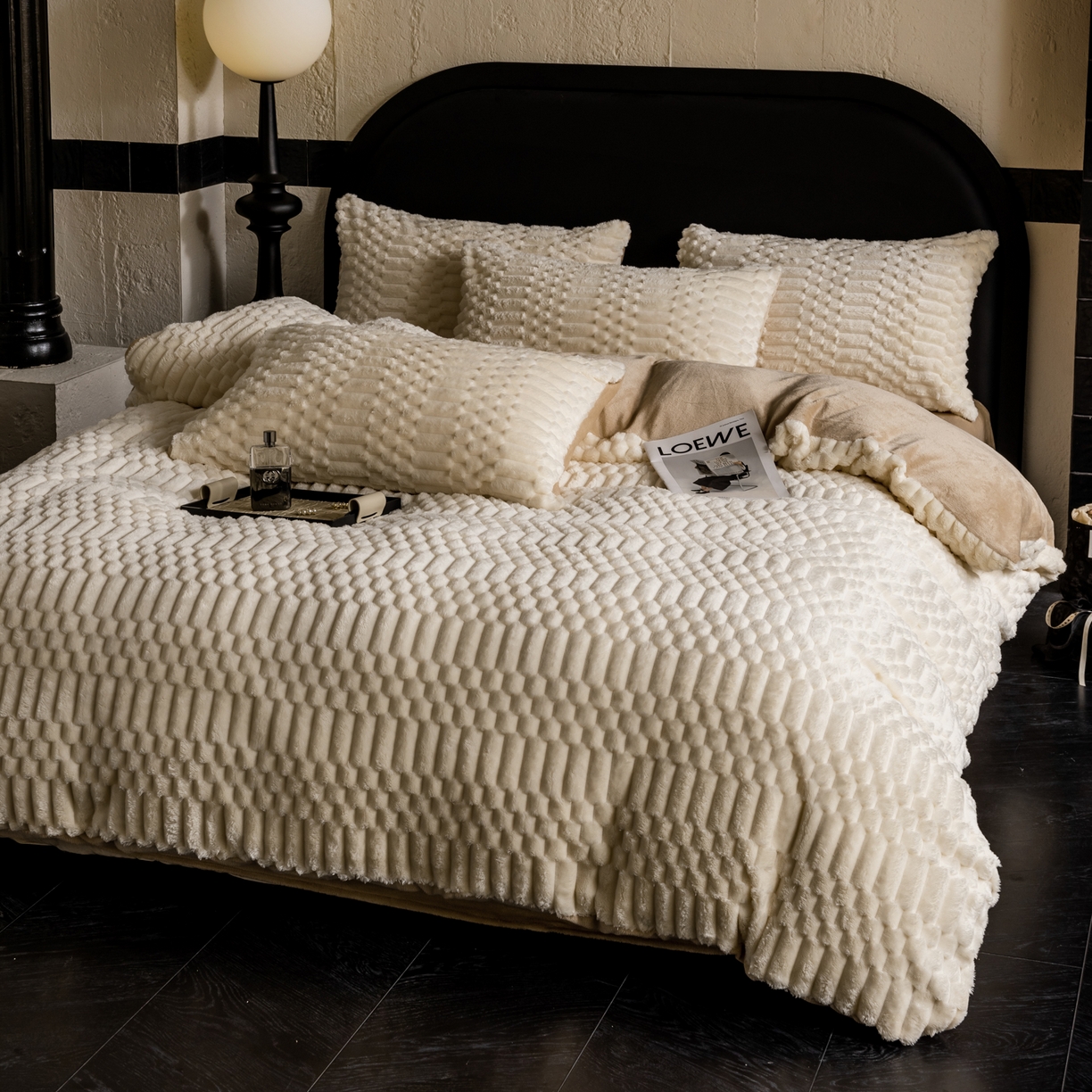 91家纺网 家纺一手货源 找家纺 （总）潮邦创意家居 2025新款冬季提花奶芙绒牛奶绒四件套-暖绒奶芙系列