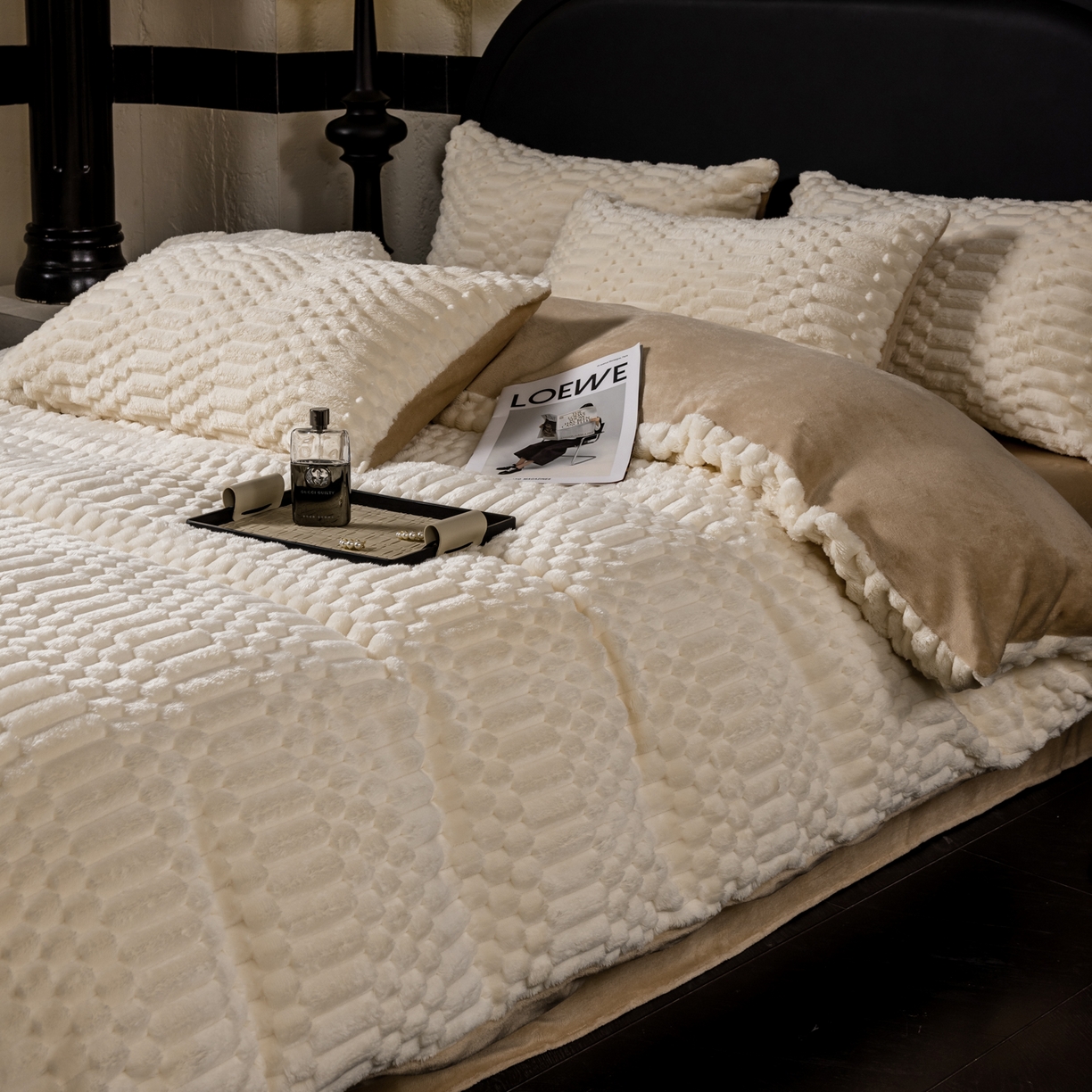 91家纺网 家纺一手货源 找家纺 （总）潮邦创意家居 2025新款冬季提花奶芙绒牛奶绒四件套-暖绒奶芙系列