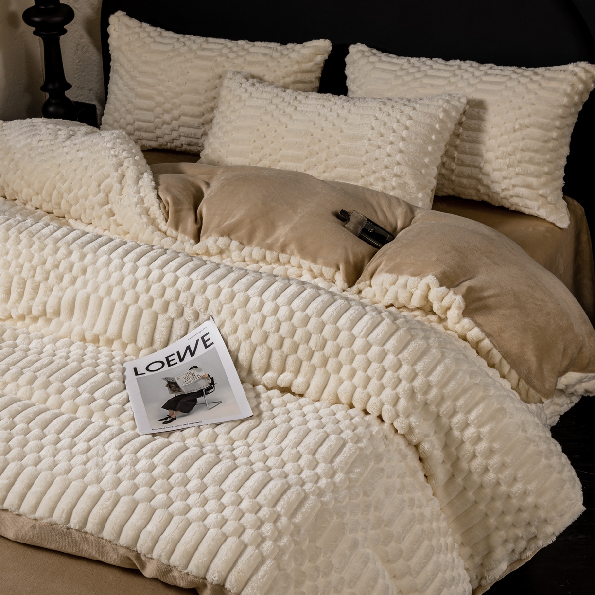 91家纺网 家纺一手货源 找家纺 （总）潮邦创意家居 2025新款冬季提花奶芙绒牛奶绒四件套-暖绒奶芙系列