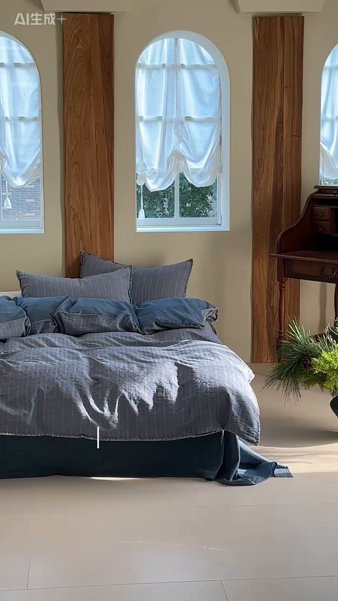 91家纺网 家纺一手货源 找家纺 洋铭区（原狠狠爱） 2025新款慕斯VS早安水洗棉彩边色织提花四件套 慕斯深蓝