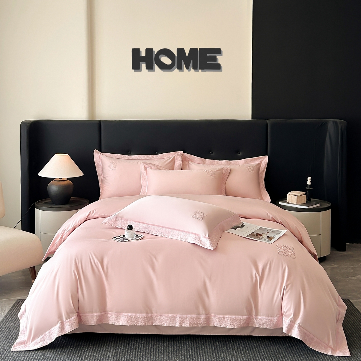 91家纺网 家纺一手货源 找家纺 （总）安妮家居 2025新款A类100s长绒棉纯棉贡缎四件套-塞纳