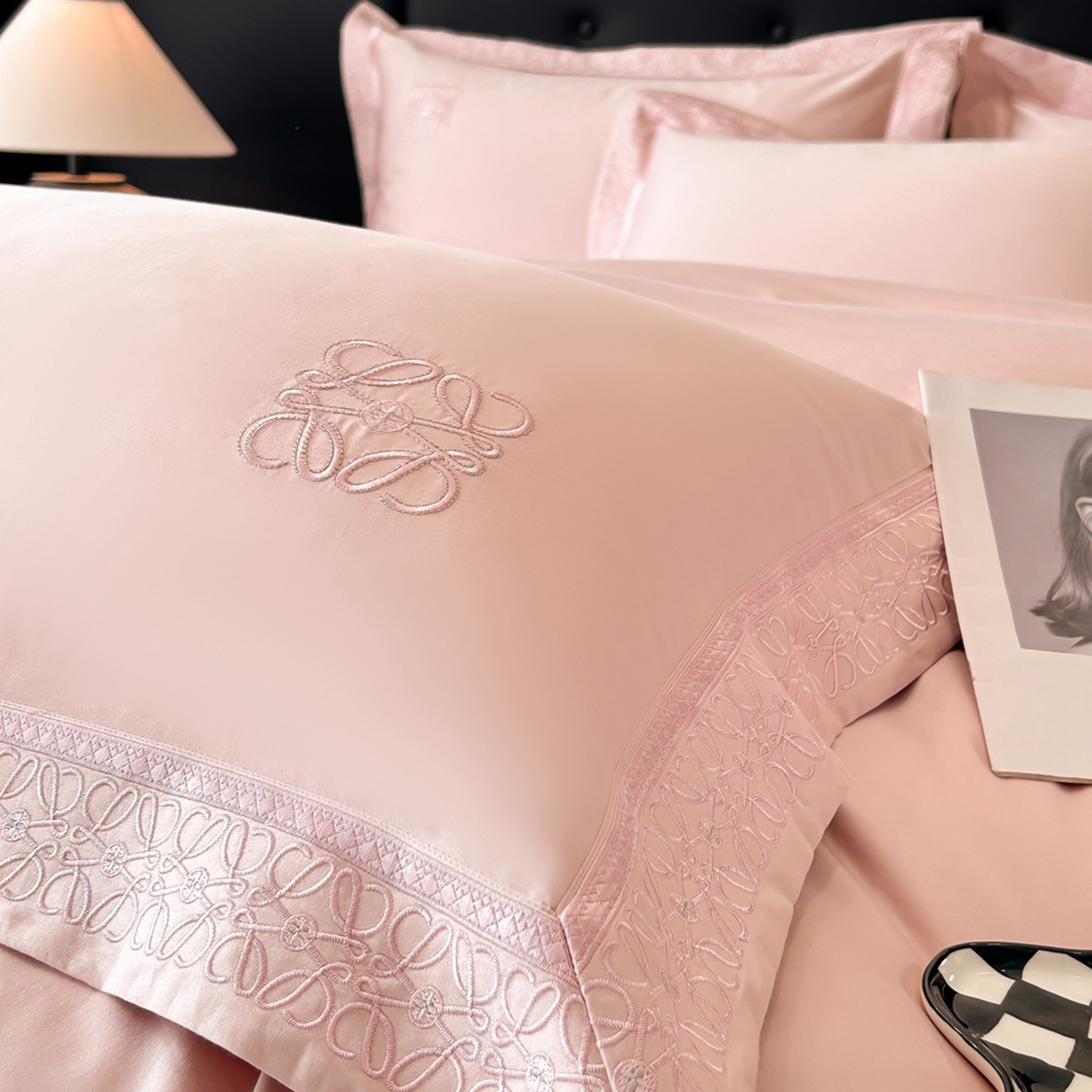 91家纺网 家纺一手货源 找家纺 （总）安妮家居 2025新款A类100s长绒棉纯棉贡缎四件套-塞纳