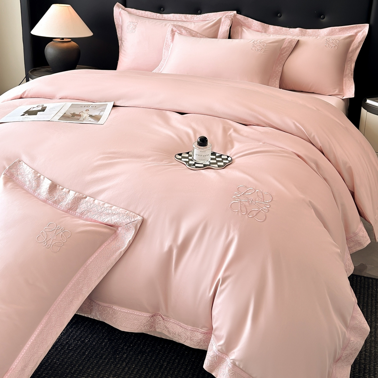 91家纺网 家纺一手货源 找家纺 （总）安妮家居 2025新款A类100s长绒棉纯棉贡缎四件套-塞纳