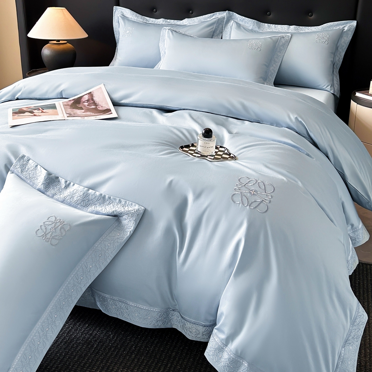 91家纺网 家纺一手货源 找家纺 （总）安妮家居 2025新款A类100s长绒棉纯棉贡缎四件套-塞纳