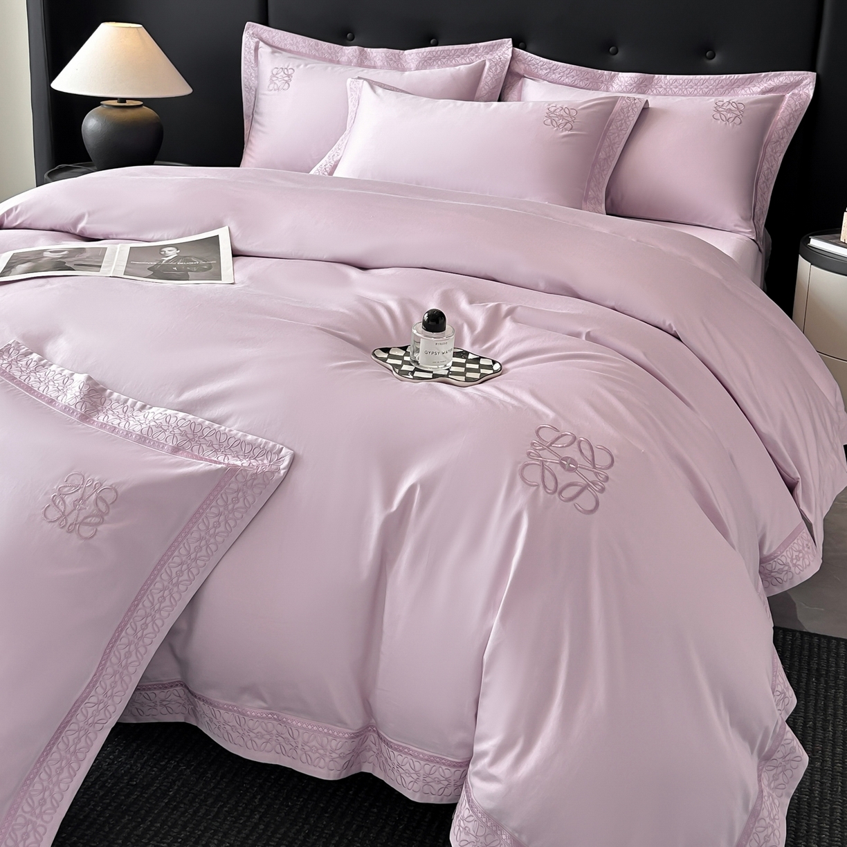 91家纺网 家纺一手货源 找家纺 （总）安妮家居 2025新款A类100s长绒棉纯棉贡缎四件套-塞纳