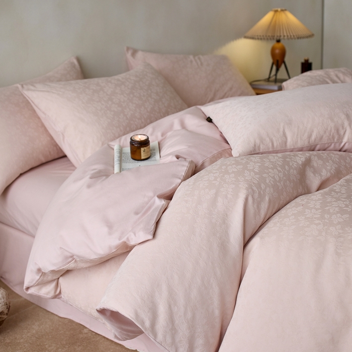 91家纺网 家纺一手货源 找家纺 （总）眷恋家纺 2025年全棉纯棉染色提花四件套-最清风