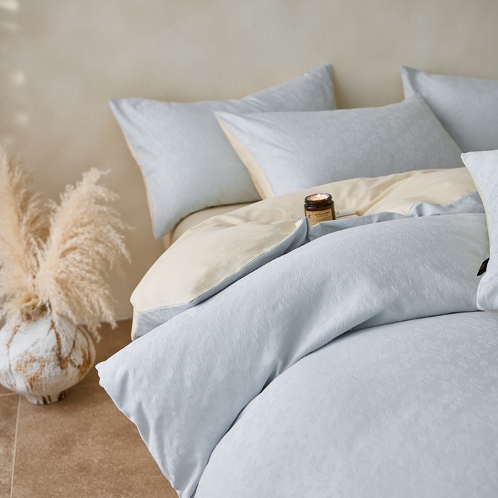 91家纺网 家纺一手货源 找家纺 眷恋家纺 2025年全棉纯棉染色提花四件套-最清风 最清风-蓝