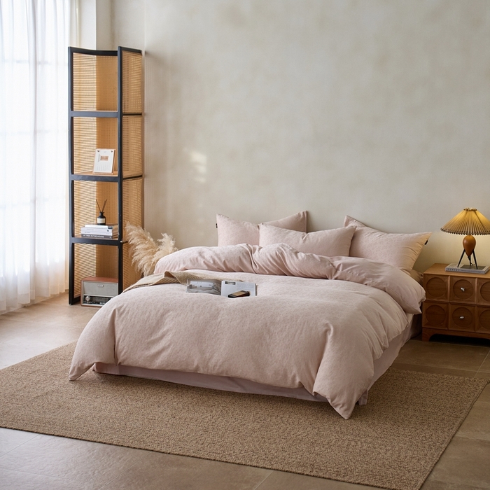 91家纺网 家纺一手货源 找家纺 眷恋家纺 2025年全棉纯棉染色提花四件套-最清风 最清风-粉