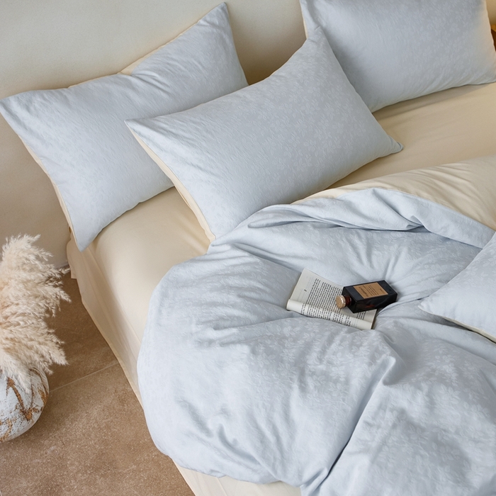 91家纺网 家纺一手货源 找家纺 眷恋家纺 2025年全棉纯棉染色提花四件套-最清风 最清风-蓝