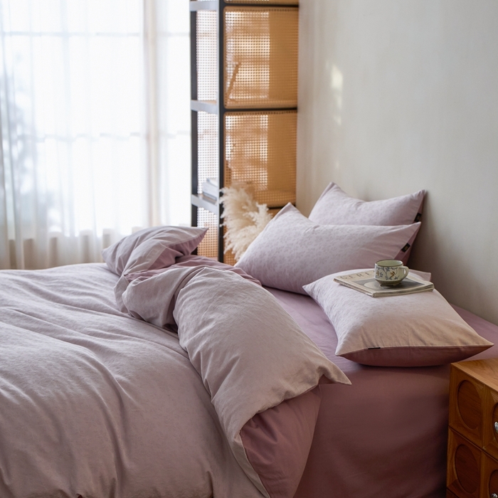 91家纺网 家纺一手货源 找家纺 眷恋家纺 2025年全棉纯棉染色提花四件套-最清风 最清风-浅紫