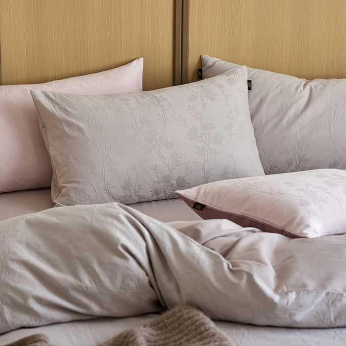 91家纺网 家纺一手货源 找家纺 （总）眷恋家纺 2025年全棉纯棉染色提花四件套-枝上春暖