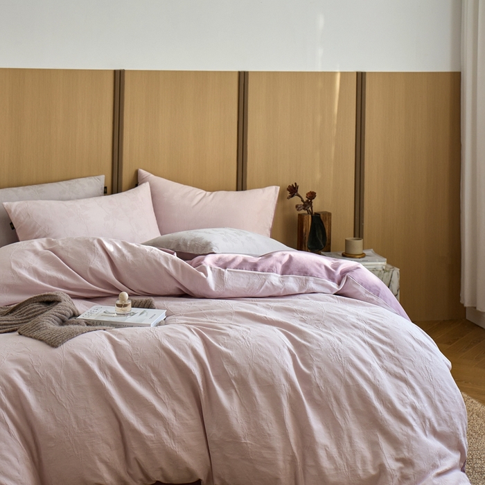 91家纺网 家纺一手货源 找家纺 （总）眷恋家纺 2025年全棉纯棉染色提花四件套-枝上春暖