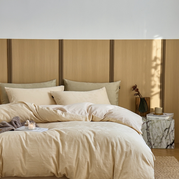 91家纺网 家纺一手货源 找家纺 眷恋家纺 2025年全棉纯棉染色提花四件套-枝上春暖 枝上春暖-米