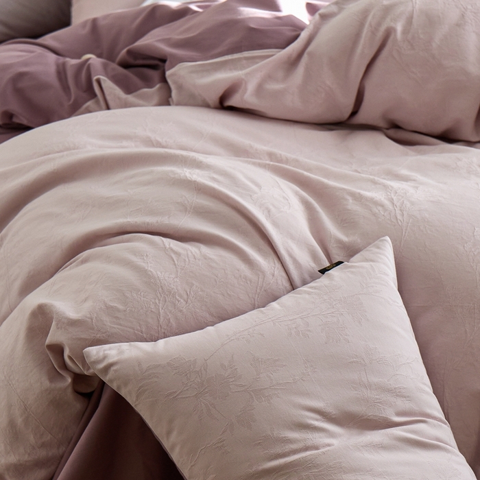 91家纺网 家纺一手货源 找家纺 眷恋家纺 2025年全棉纯棉染色提花四件套-枝上春暖 枝上春暖-紫