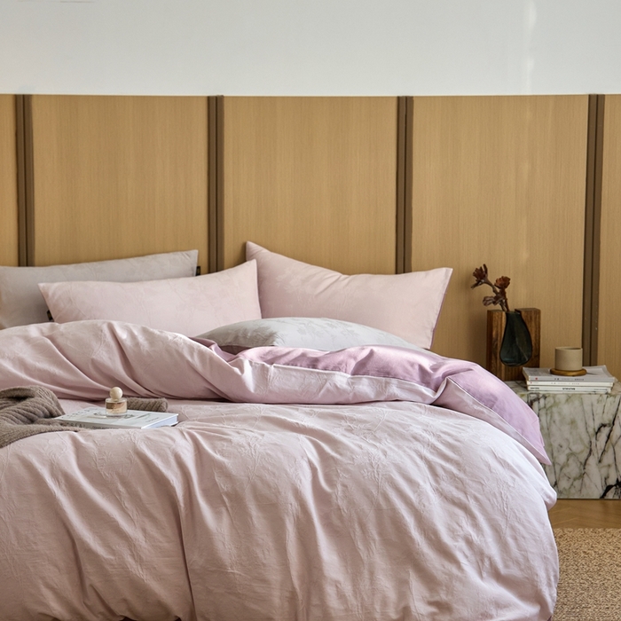 91家纺网 家纺一手货源 找家纺 眷恋家纺 2025年全棉纯棉染色提花四件套-枝上春暖 枝上春暖-紫