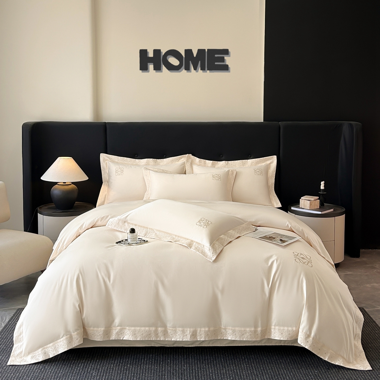 91家纺网 家纺一手货源 找家纺 安妮家居 2025新款A类100s长绒棉纯棉贡缎四件套-塞纳 塞纳-玉露白