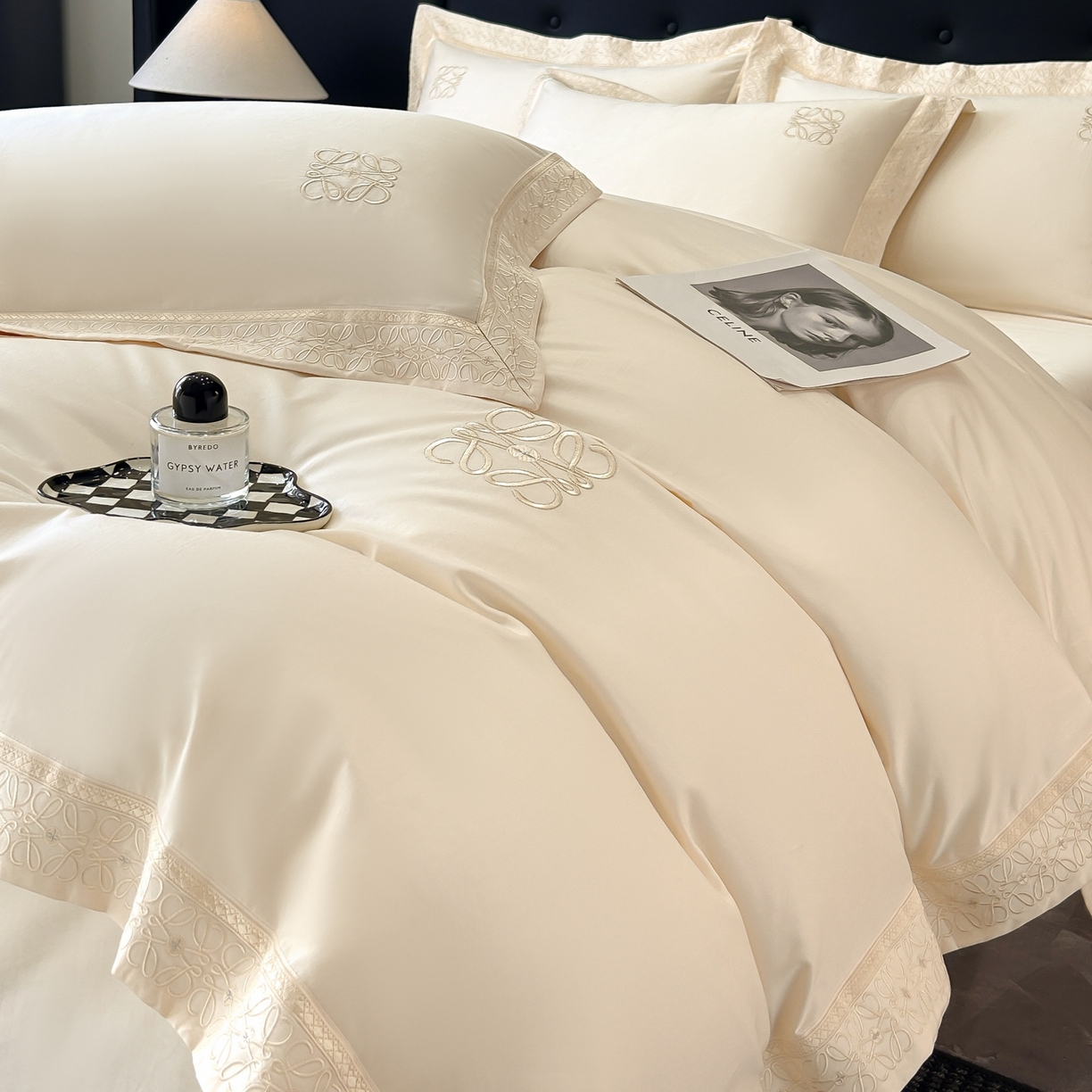 91家纺网 家纺一手货源 找家纺 安妮家居 2025新款A类100s长绒棉纯棉贡缎四件套-塞纳 塞纳-玉露白