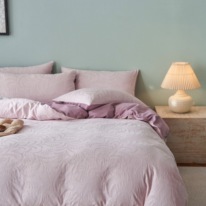 眷恋家纺 2025年全棉纯棉染色提花四件套-沄梦 沄梦-珍珠粉