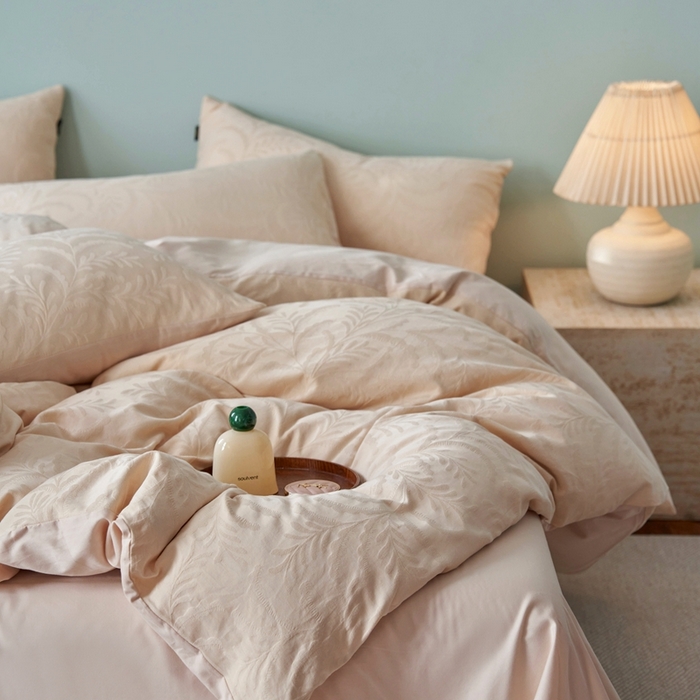 91家纺网 家纺一手货源 找家纺 （总）眷恋家纺 2025年全棉纯棉染色提花四件套-沄梦