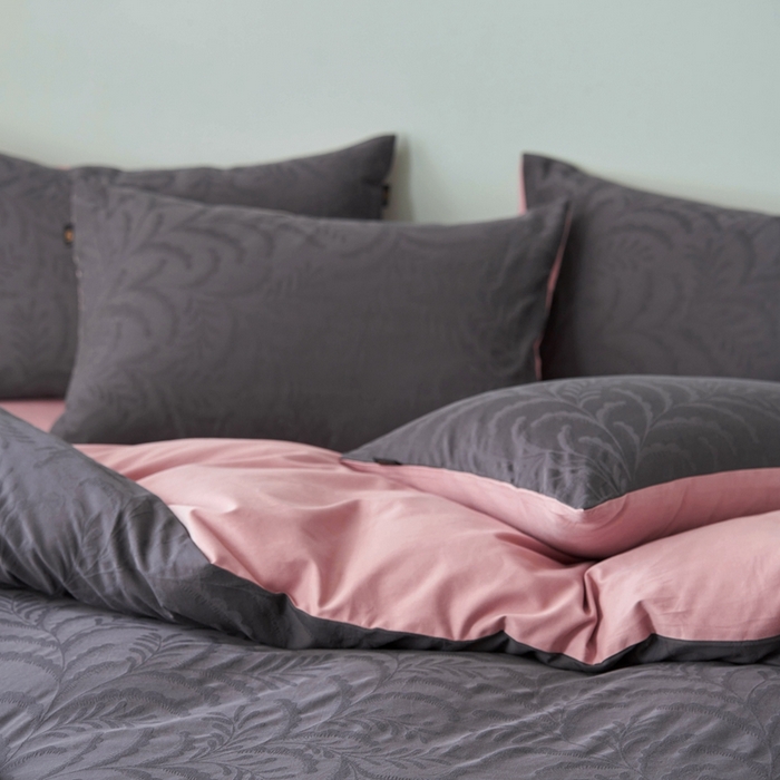 91家纺网 家纺一手货源 找家纺 眷恋家纺 2025年全棉纯棉染色提花四件套-沄梦 沄梦-青灰