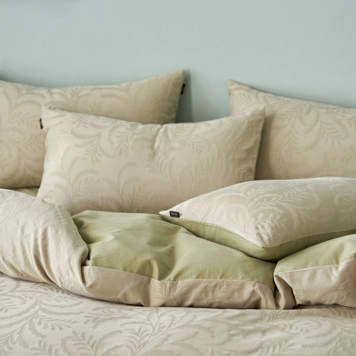 91家纺网 家纺一手货源 找家纺 眷恋家纺 2025年全棉纯棉染色提花四件套-沄梦 沄梦-青草绿