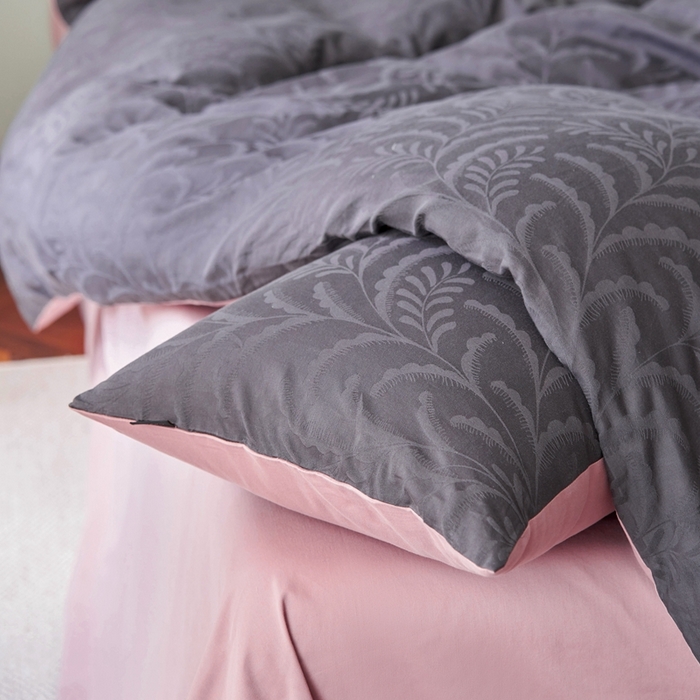 91家纺网 家纺一手货源 找家纺 眷恋家纺 2025年全棉纯棉染色提花四件套-沄梦 沄梦-青灰