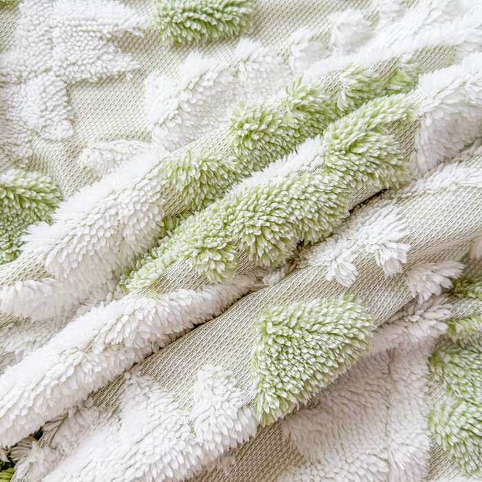 91家纺网 家纺一手货源 找家纺 璐维斯 2025新款加厚镂空阳离子双层羊羔绒毛毯休闲盖毯—跨境外贸专供 阳离子-嫩叶绿