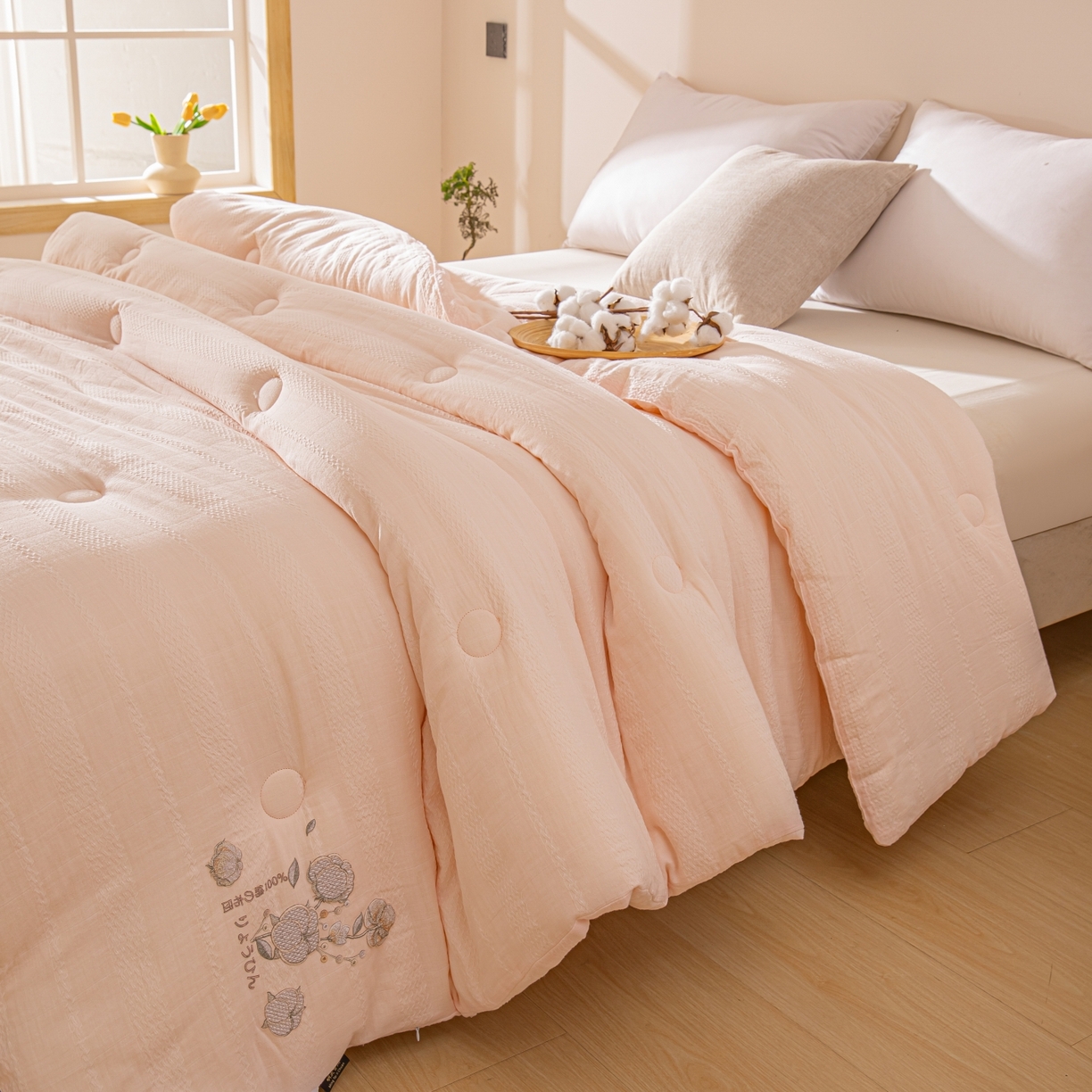 91家纺网 家纺一手货源 找家纺 欧夏家纺 2025新款全棉纱布棉花被冬被春秋被被子被芯 泊美玉