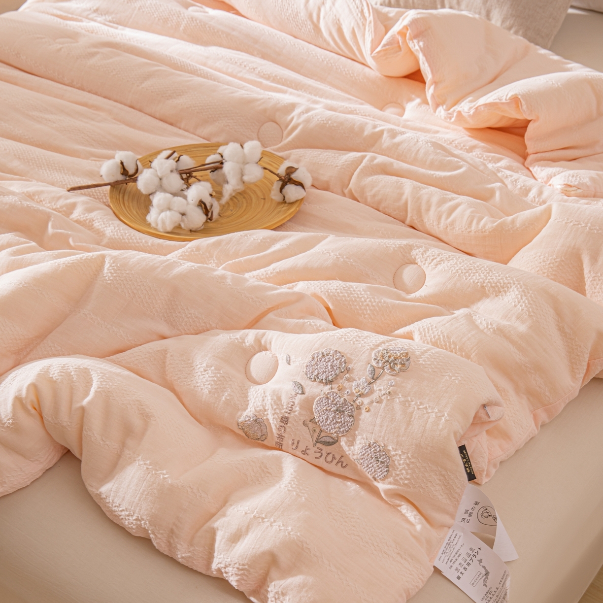 91家纺网 家纺一手货源 找家纺 欧夏家纺 2025新款全棉纱布棉花被冬被春秋被被子被芯 泊美玉