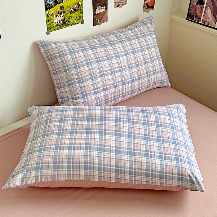 91家纺网 家纺一手货源 找家纺 南通菲度家纺 2025新款ins博主风软糯糯亲肤印花热款纯色格子无印风水洗棉时尚四件套 芝加哥