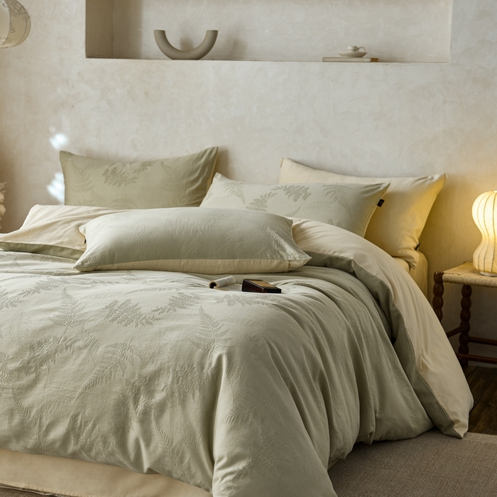 眷恋家纺 2025年全棉纯棉染色提花四件套-云杉 云杉-竹青