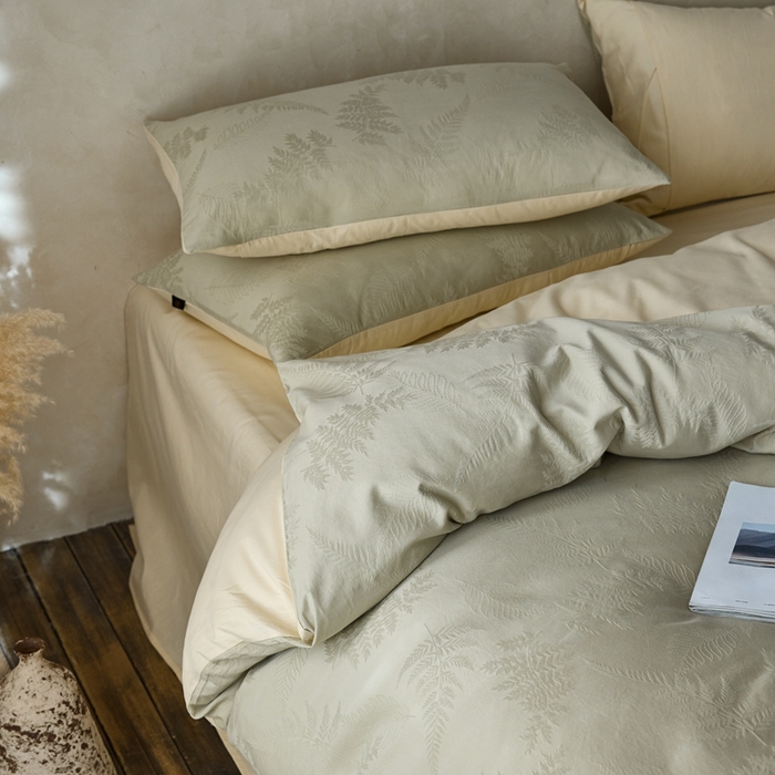 91家纺网 家纺一手货源 找家纺 眷恋家纺 2025年全棉纯棉染色提花四件套-云杉 云杉-竹青