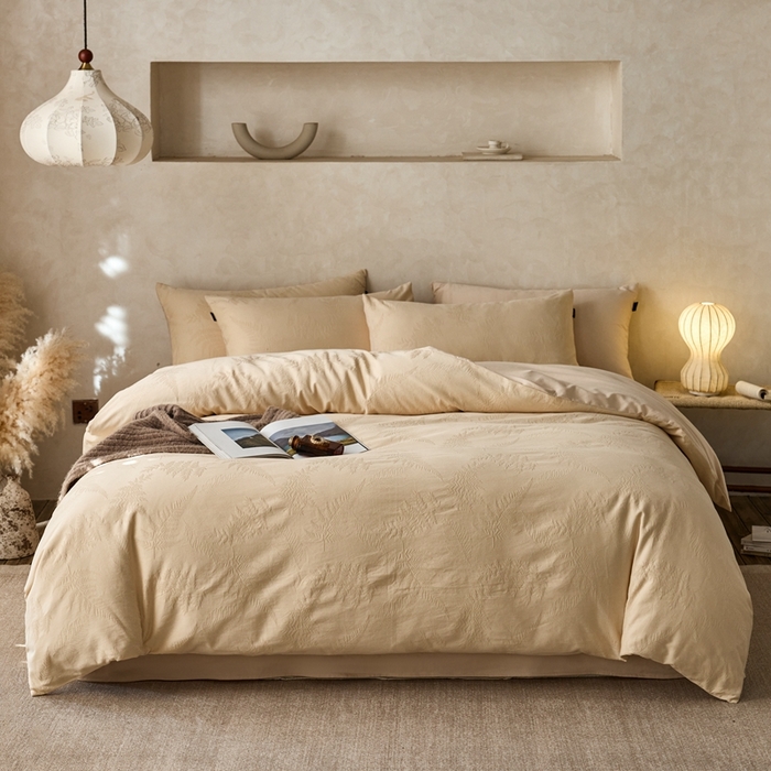 91家纺网 家纺一手货源 找家纺 眷恋家纺 2025年全棉纯棉染色提花四件套-云杉 云杉-皇家米