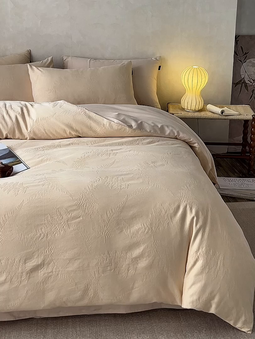 91家纺网 家纺一手货源 找家纺 眷恋家纺 2025年全棉纯棉染色提花四件套-云杉 云杉-皇家米