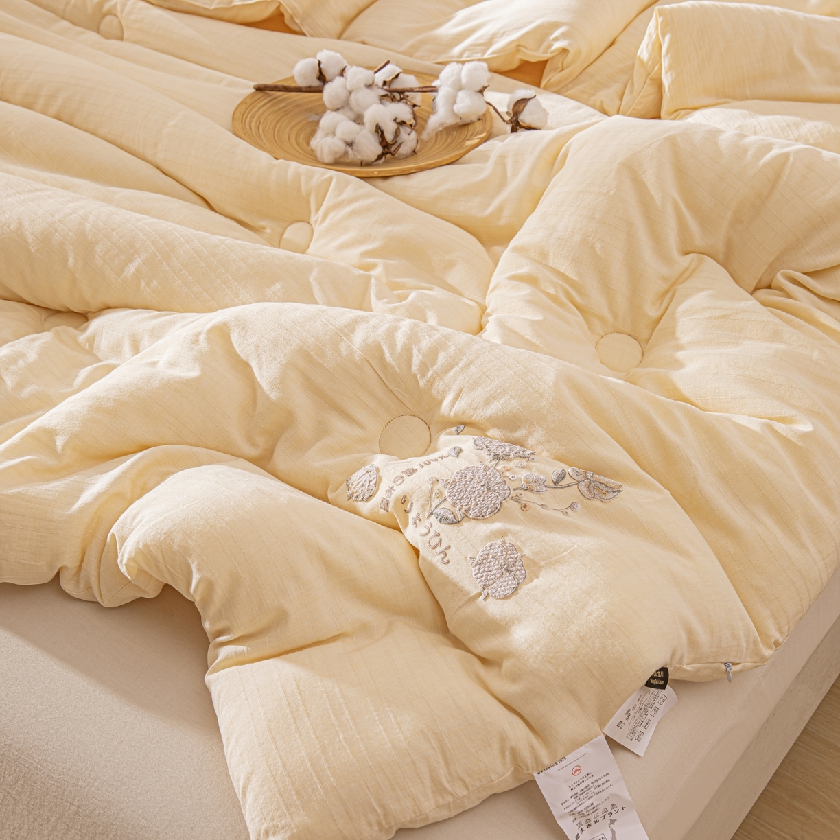 91家纺网 家纺一手货源 找家纺 欧夏家纺 2025新款全棉纱布棉花被冬被春秋被被子被芯 琥珀色