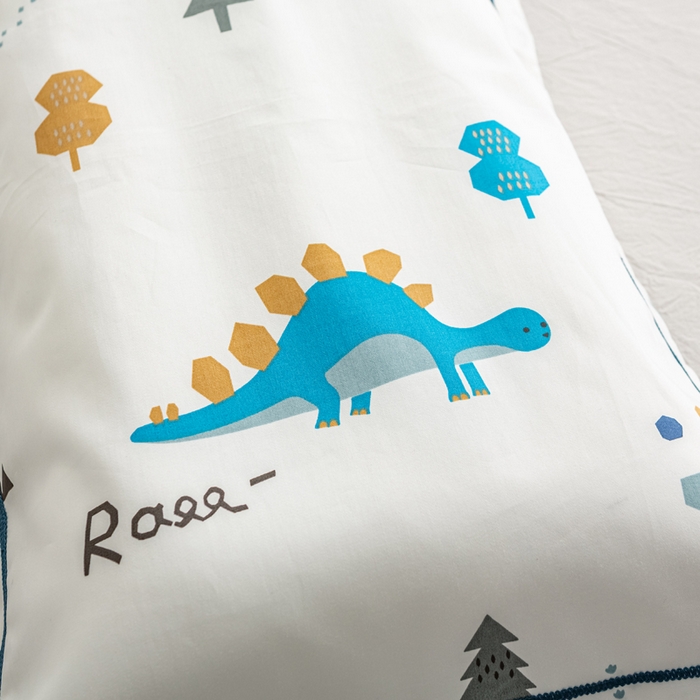 91家纺网 家纺一手货源 找家纺 萌番宝 2025春夏新款60支长绒棉全棉儿童卡通枕套工艺学生A类枕套单枕套剑龙