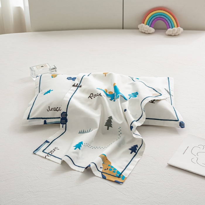 91家纺网 家纺一手货源 找家纺 萌番宝 2025春夏新款60支长绒棉全棉儿童卡通枕套工艺学生A类枕套单枕套剑龙