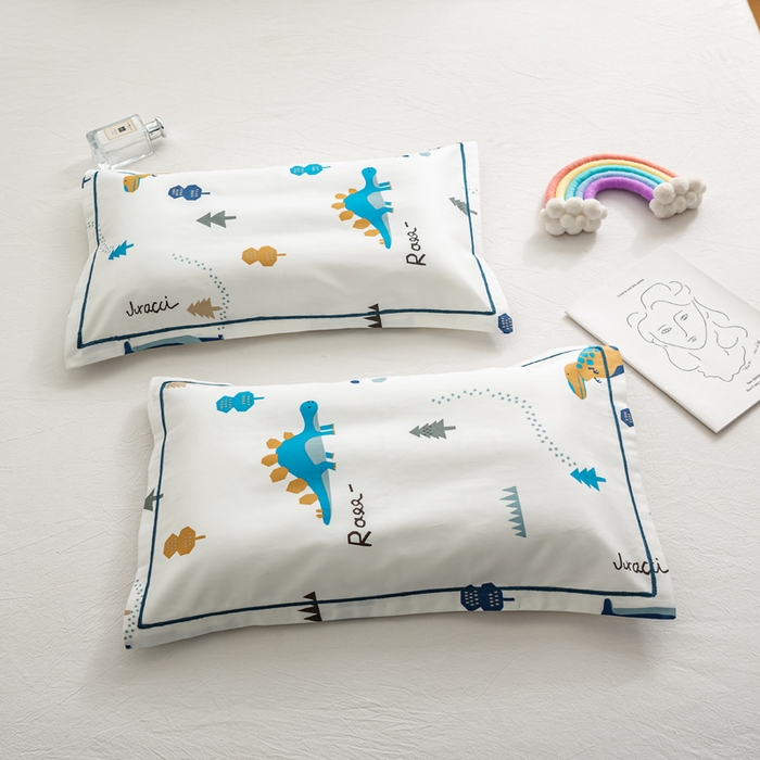 91家纺网 家纺一手货源 找家纺 萌番宝 2025春夏新款60支长绒棉全棉儿童卡通枕套工艺学生A类枕套单枕套剑龙